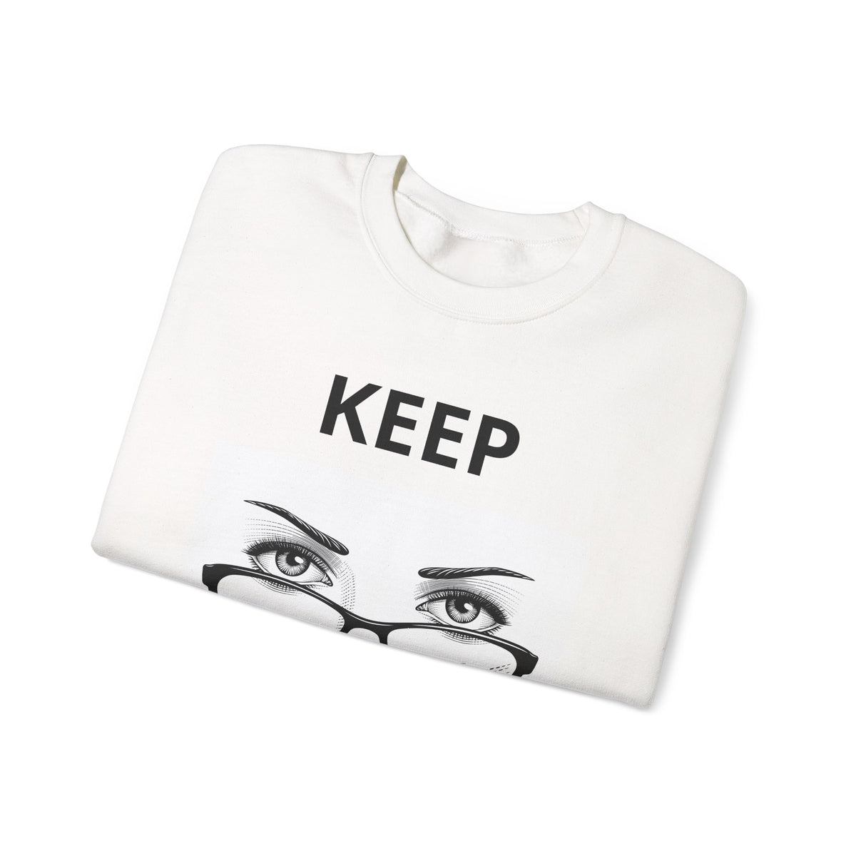 Keep Walking Crewneck Sweatshirt — Bold Eyeglasses Graphic Motivational Pullover