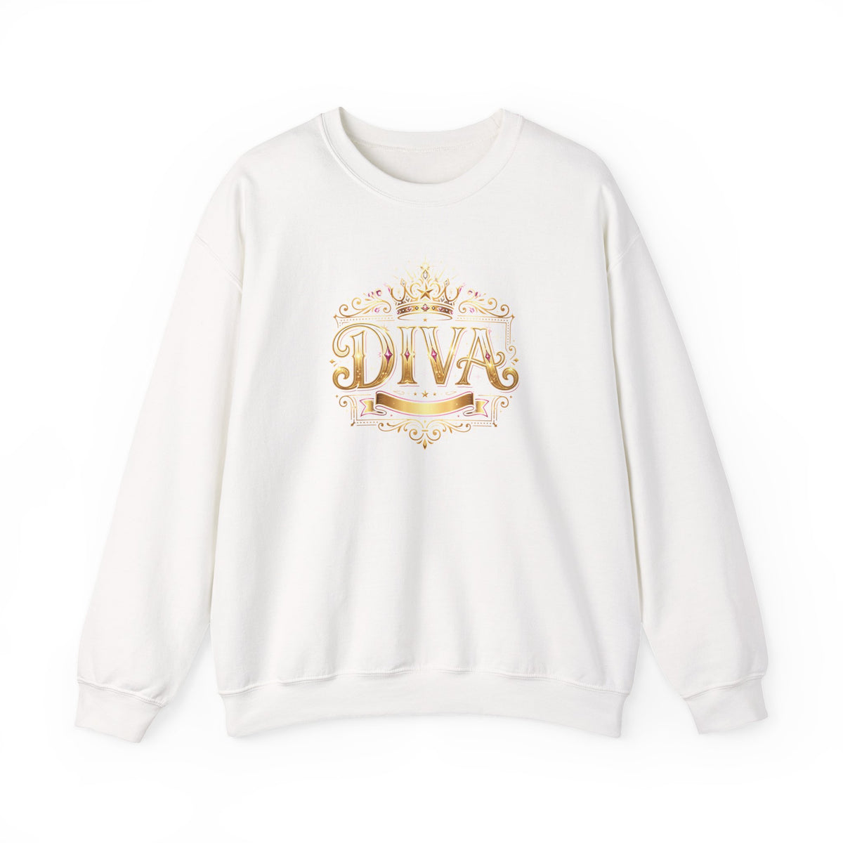 Diva Crown Sweatshirt — Gold Foil ‘DIVA’ Graphic Crewneck