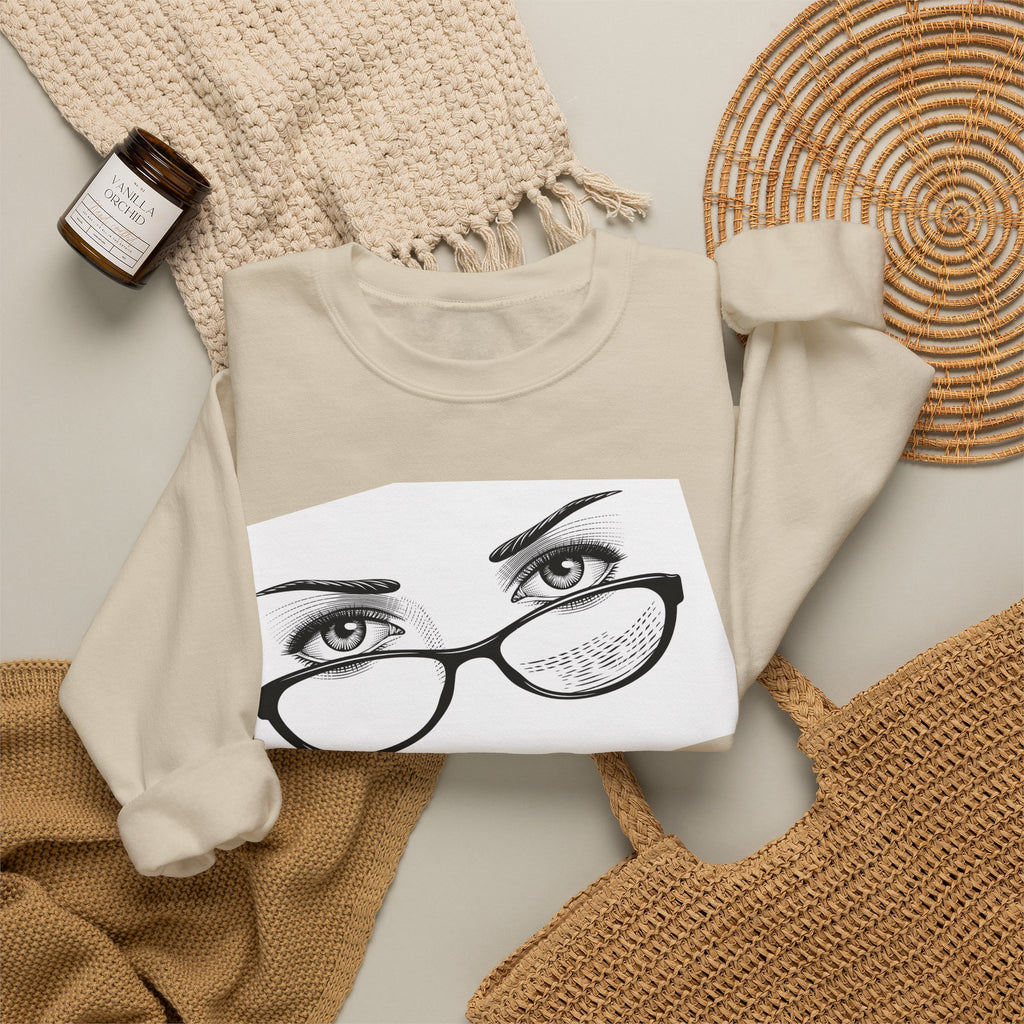 Crewneck Sweatshirt — ‘Stop Staring’ Eyeglasses Graphic