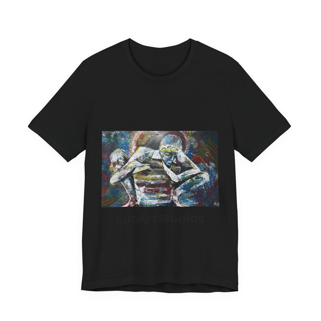 Abstract Figurative Art Tee — LucArtstudios Printed Short Sleeve T‑Shirt