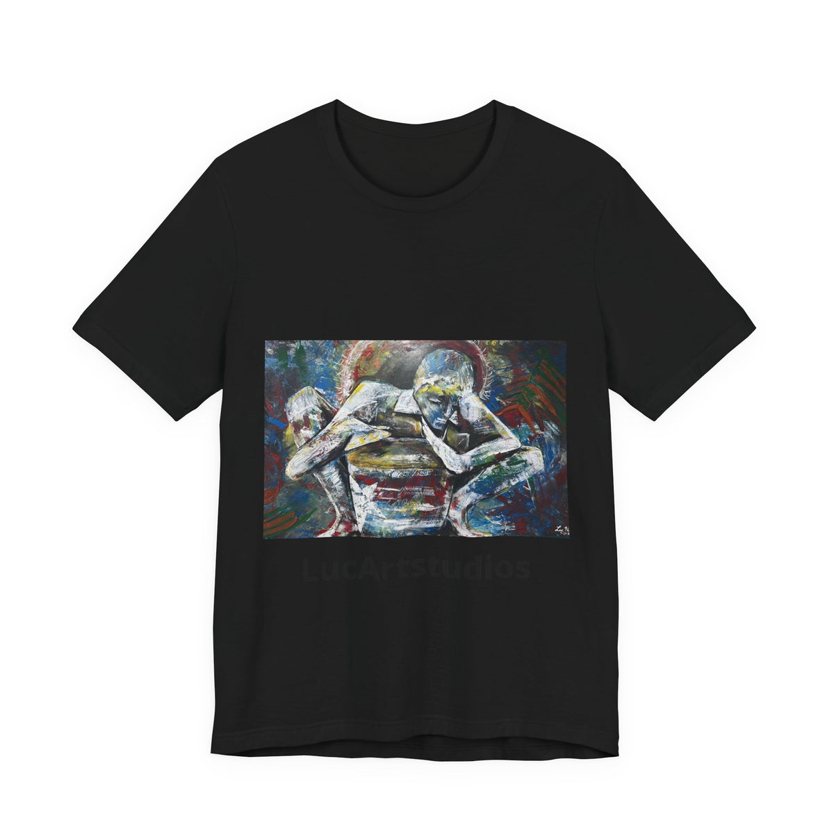 Abstract Figurative Art Tee — LucArtstudios Printed Short Sleeve T‑Shirt
