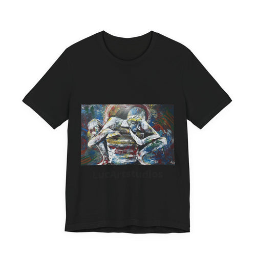 Abstract Figurative Art Tee — LucArtstudios Printed Short Sleeve T‑Shirt