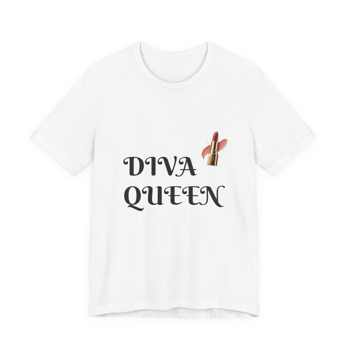Diva Queen T-Shirt — Lipstick Graphic Tee for Glam Lovers