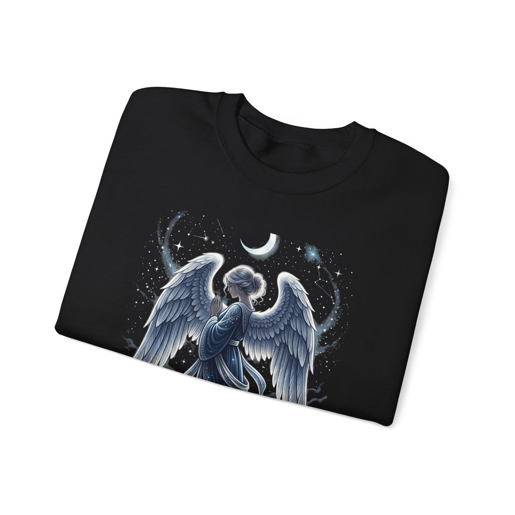 Angel Wings Crewneck Sweatshirt — Moonlit Guardian Graphic