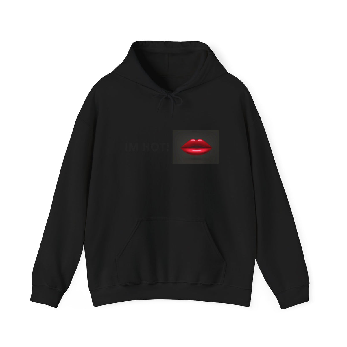 IM HOT! Red Lip Graphic Hoodie — Trendy Statement Pullover