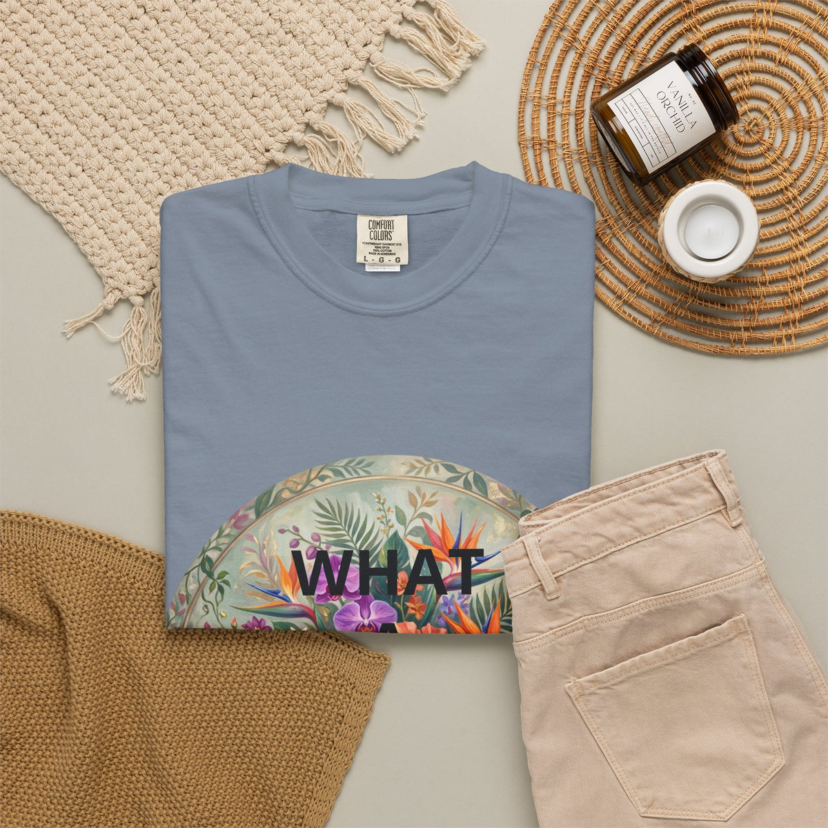 Floral 'What a Wonderful' Graphic T-Shirt