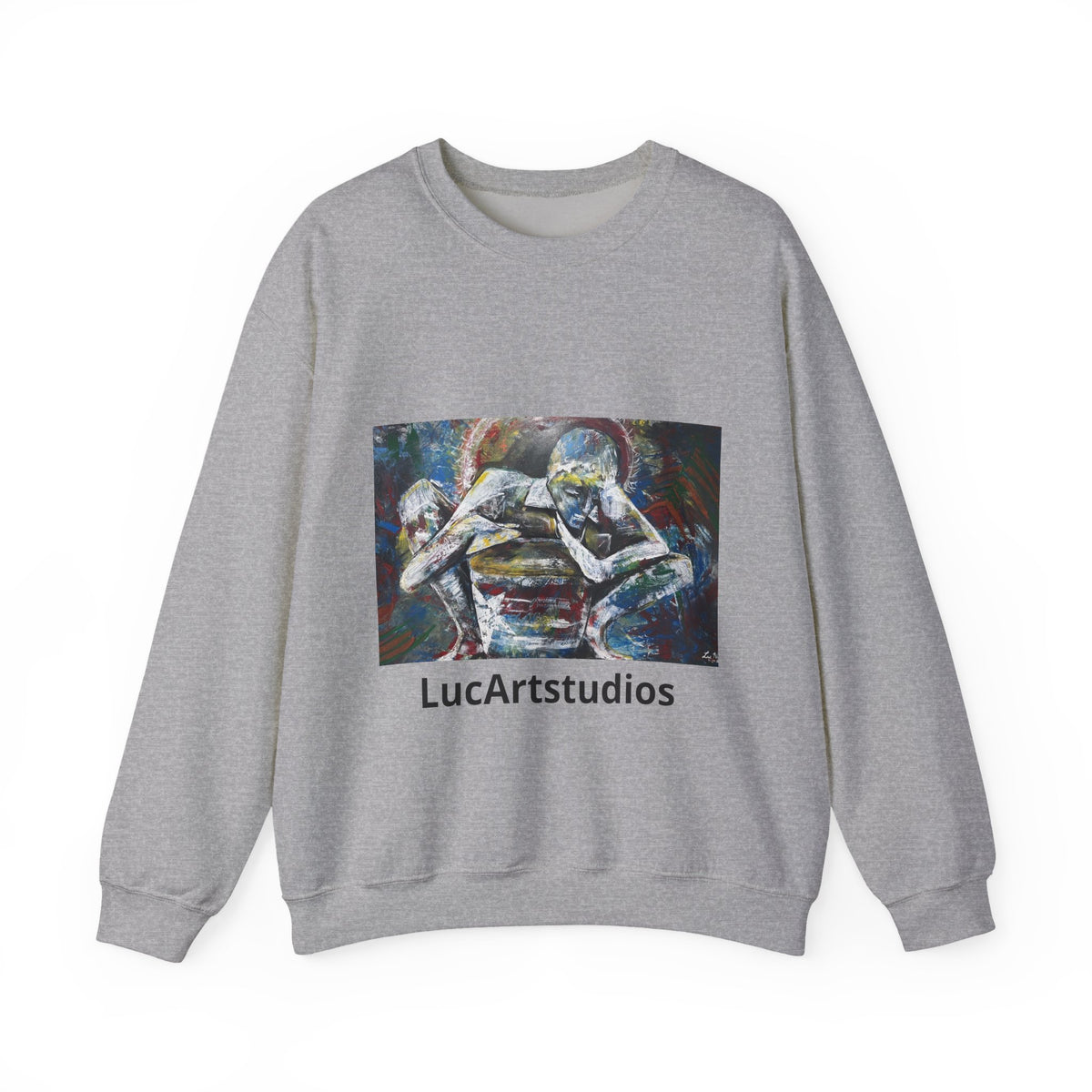 Artistic Figurative Crewneck Sweatshirt — "LucArtstudios" Graphic