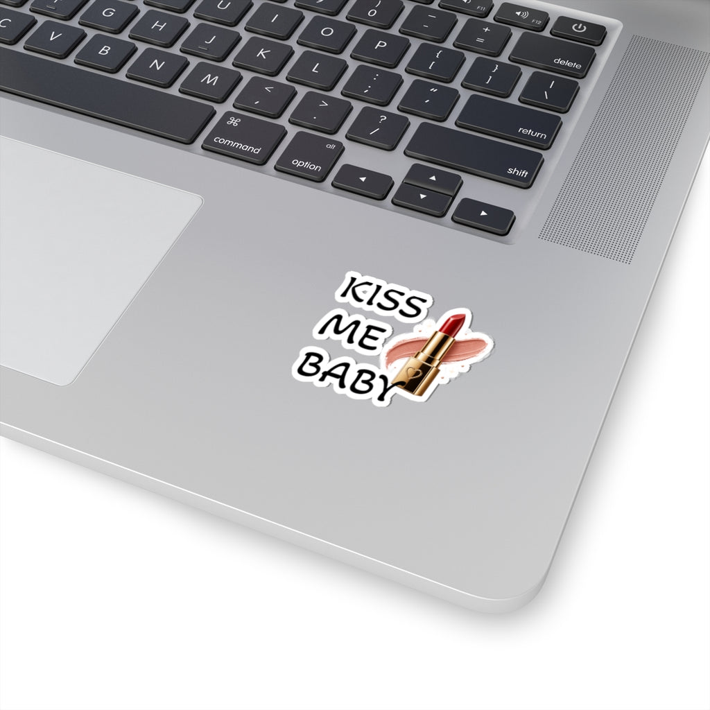Kiss Me Baby Lipstick Sticker — Cute Cosmetic Vinyl Kiss-Cut Decal