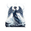 Guardian Angel Kiss-Cut Sticker — Serene Blue Angel Prayer Decal