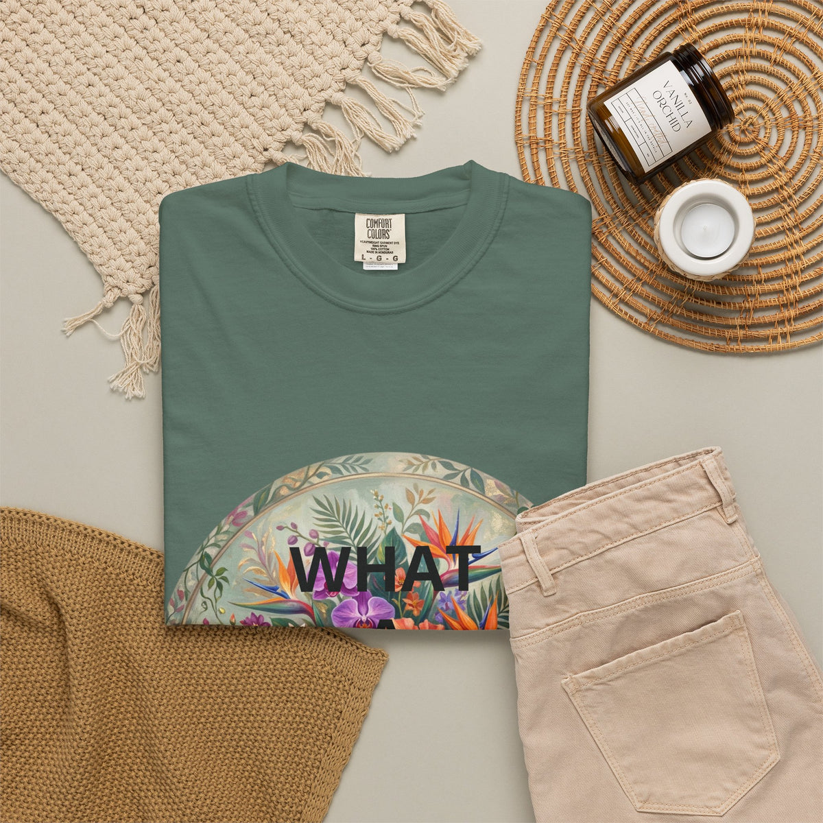 Floral 'What a Wonderful' Graphic T-Shirt