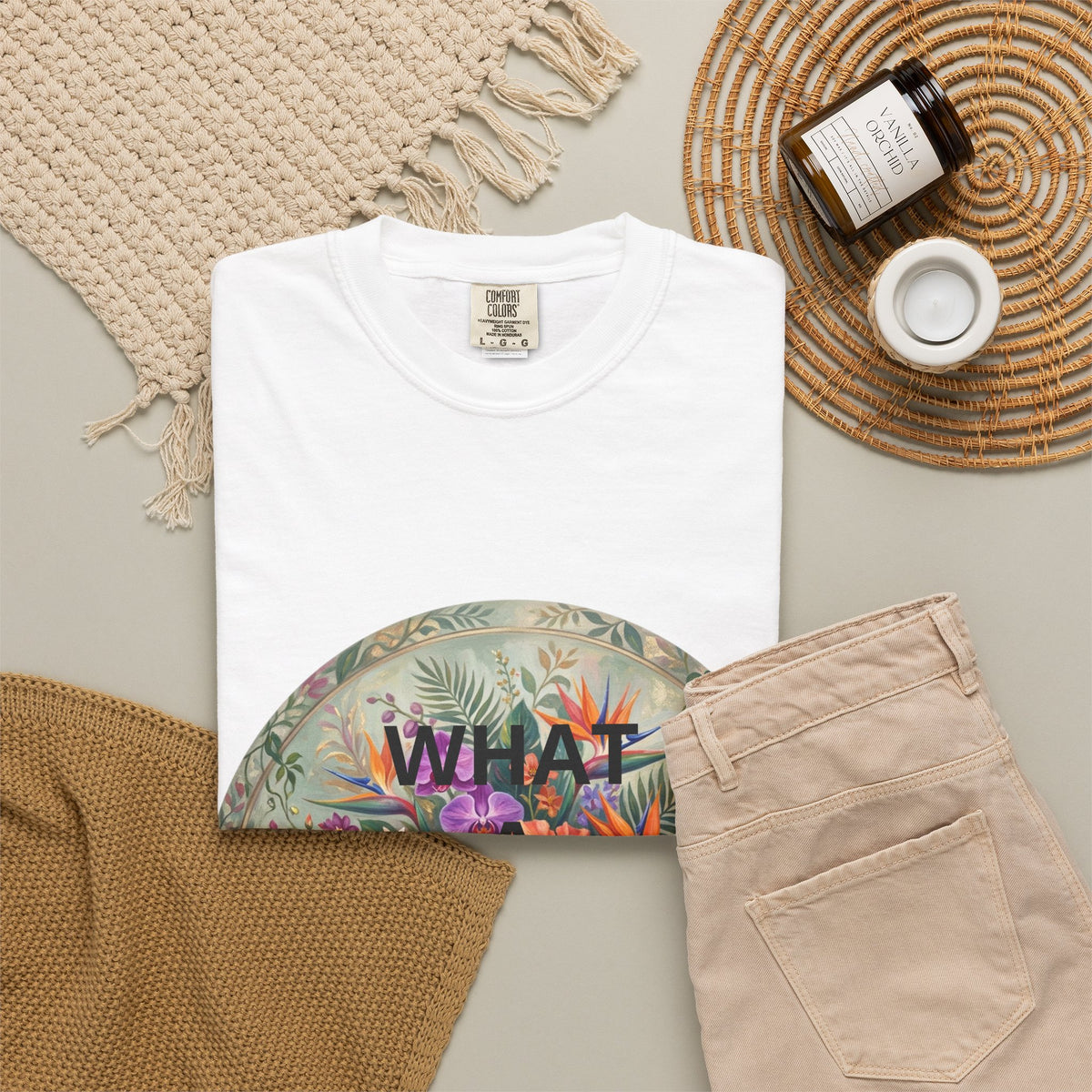 Floral 'What a Wonderful' Graphic T-Shirt