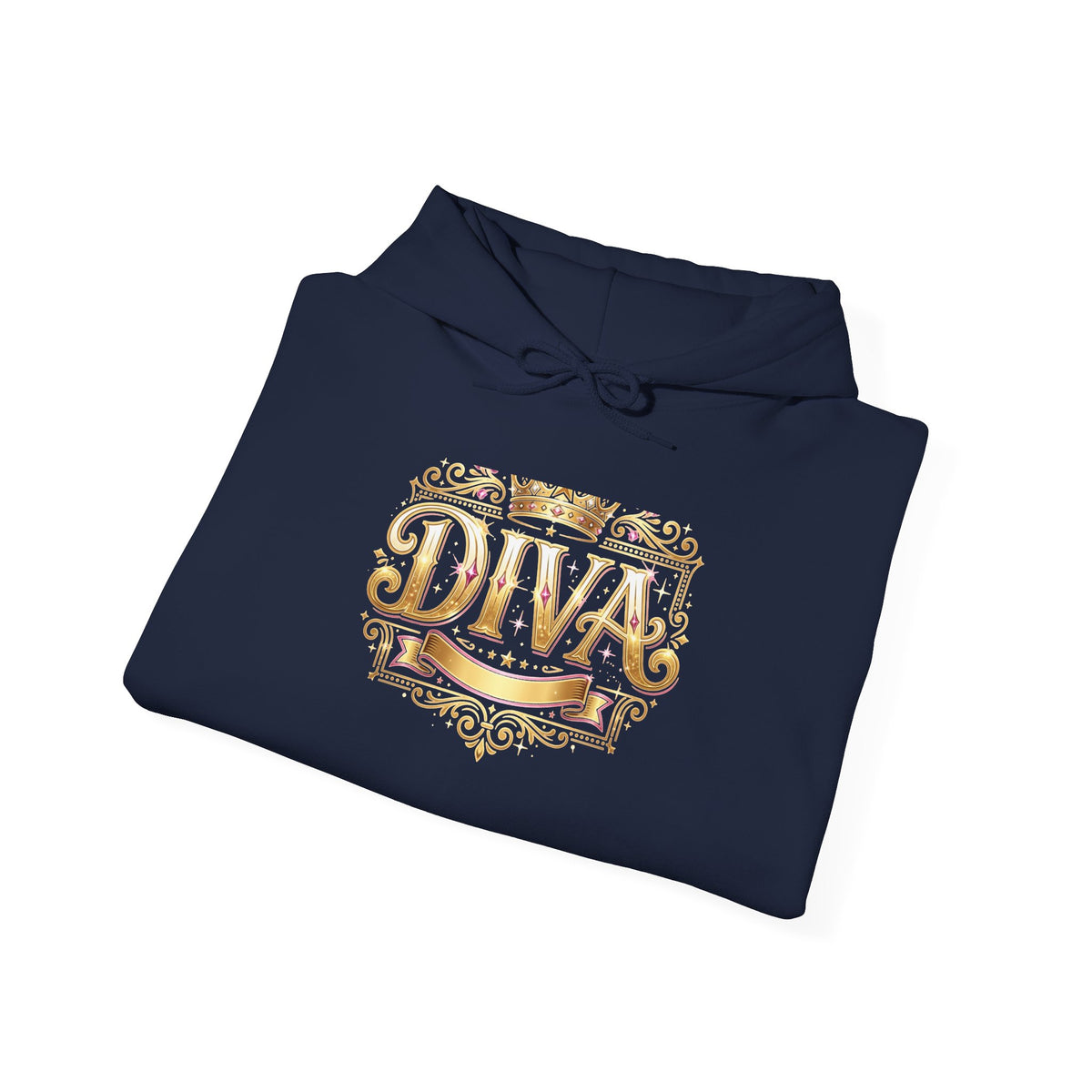 Diva Gold Foil Hoodie — Glam Statement Pullover for Stylish Women