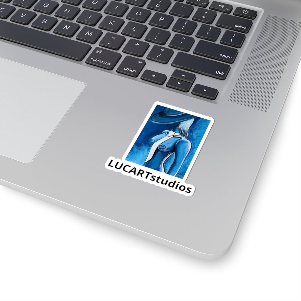 Blue Femme Art Sticker — LucARTstudios Kiss-Cut Decal