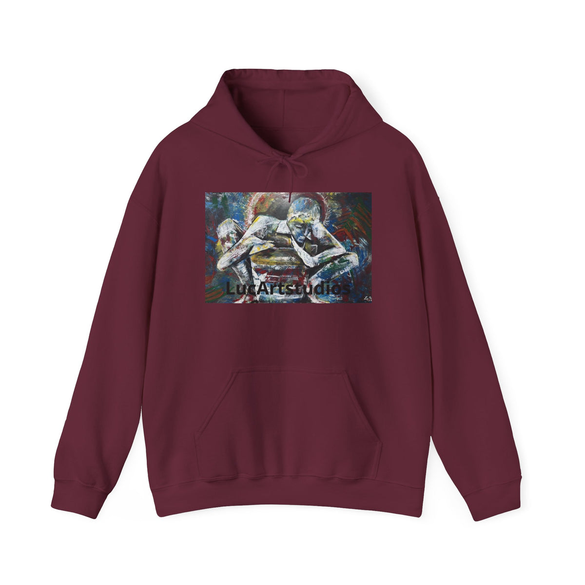 Artistic Embrace Hoodie — Abstract Couple Painting Sweatshirt