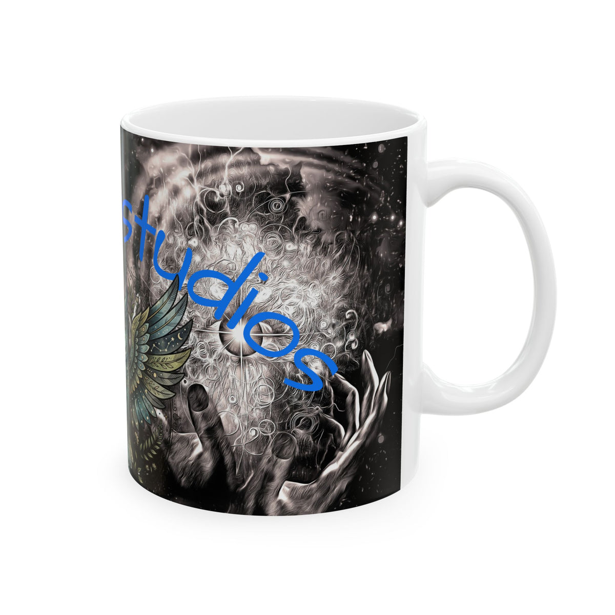Mystical Owl Ceramic Mug — Spiritual Night Sky Coffee Cup (11oz & 15oz)