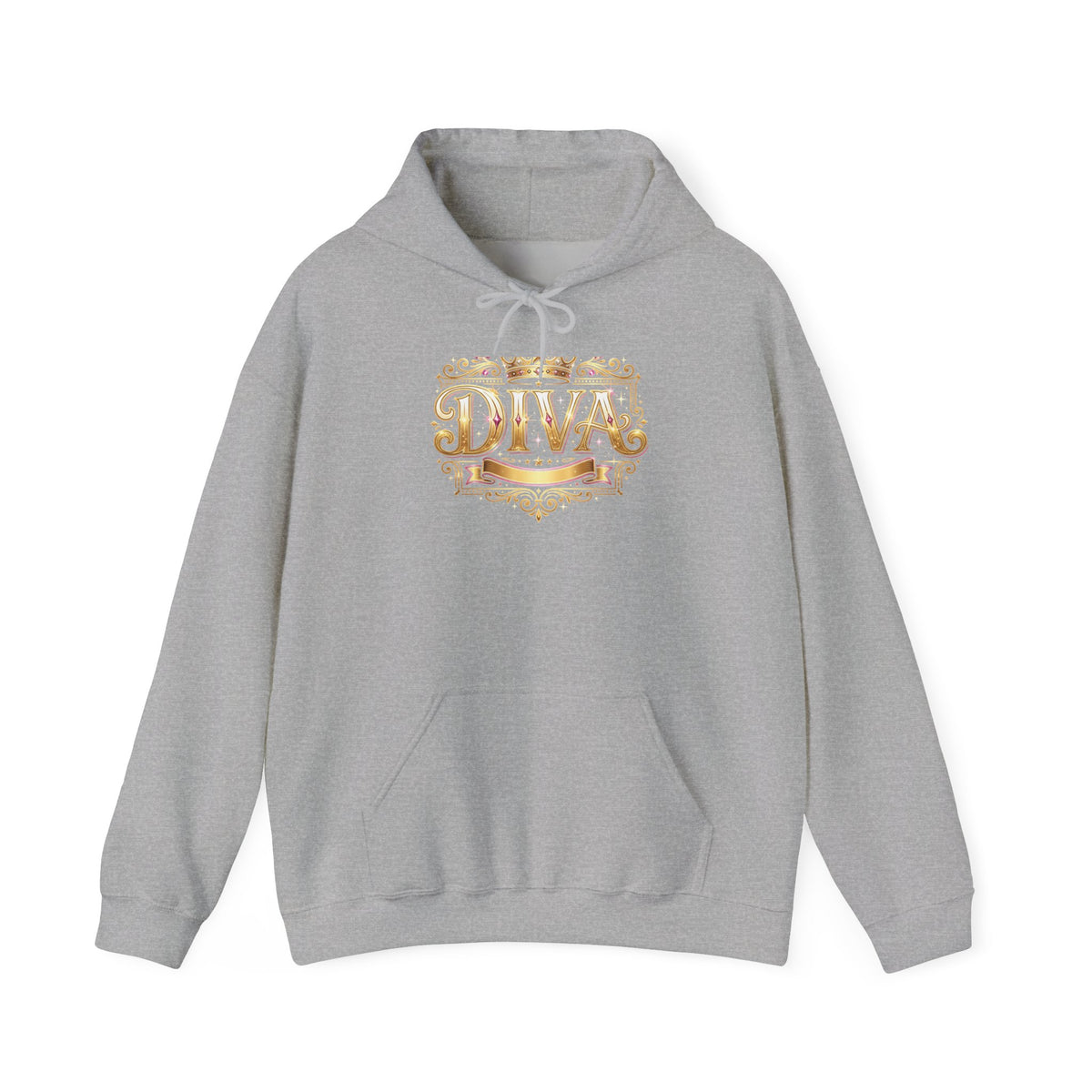 Diva Gold Foil Hoodie — Glam Statement Pullover for Stylish Women