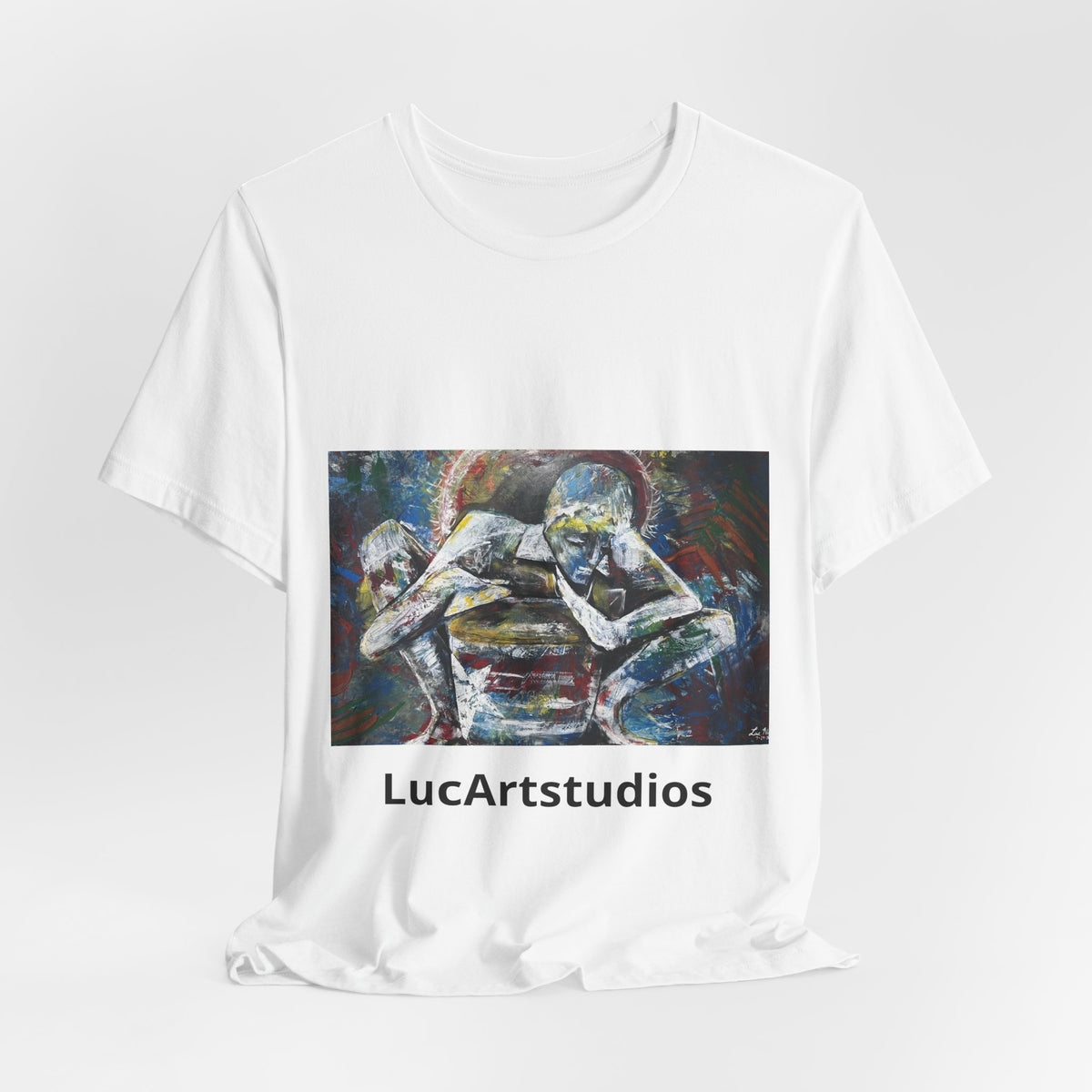 Abstract Figurative Art Tee — LucArtstudios Printed Short Sleeve T‑Shirt
