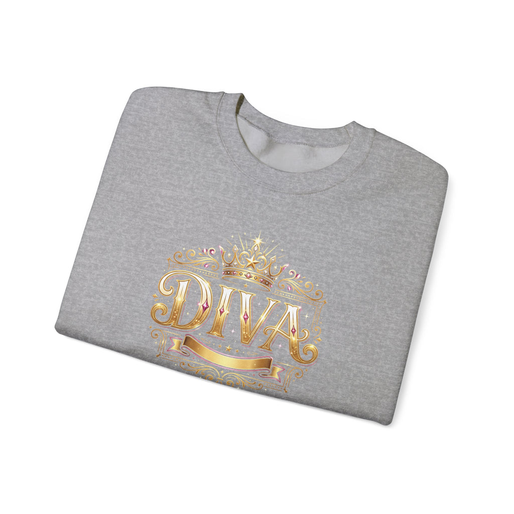 Diva Crown Sweatshirt — Gold Foil ‘DIVA’ Graphic Crewneck