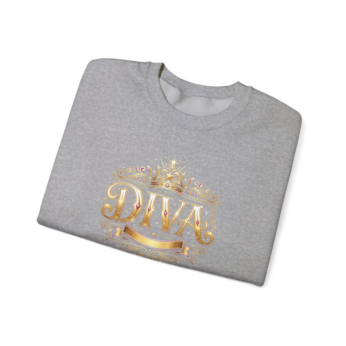 Diva Crown Sweatshirt — Gold Foil ‘DIVA’ Graphic Crewneck