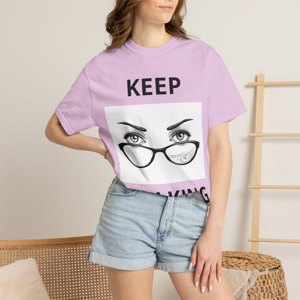 Keep Walking T-Shirt — Bold Eye & Glasses Graphic Tee
