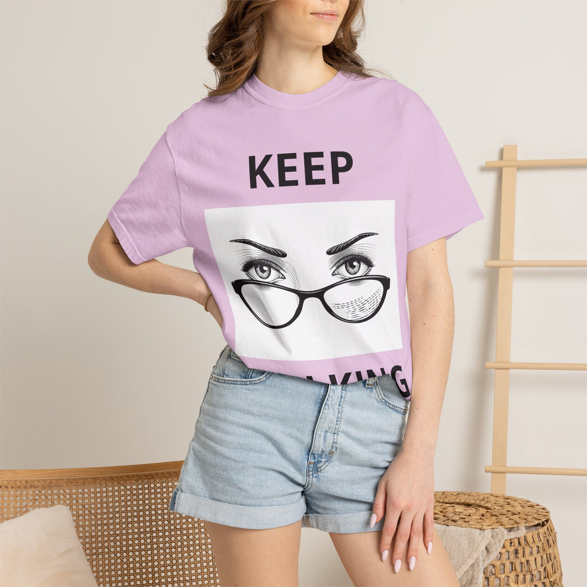 Keep Walking T-Shirt — Bold Eye & Glasses Graphic Tee