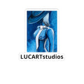 Blue Femme Art Sticker — LucARTstudios Kiss-Cut Decal