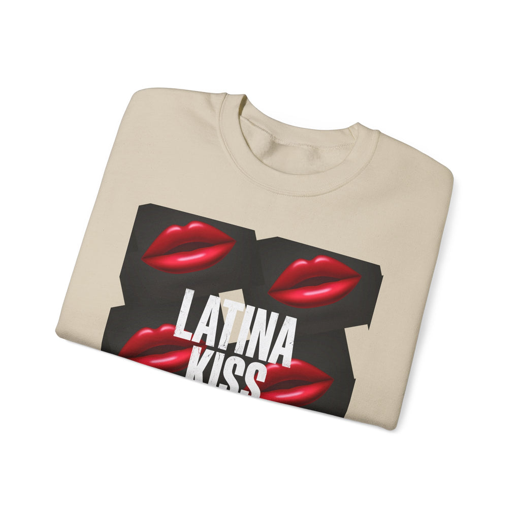 Latina Kiss Crewneck Sweatshirt — Bold Red Lips Graphic