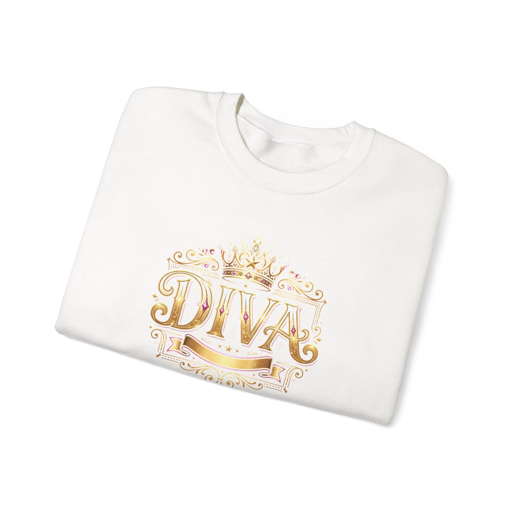 Diva Crown Sweatshirt — Gold Foil ‘DIVA’ Graphic Crewneck