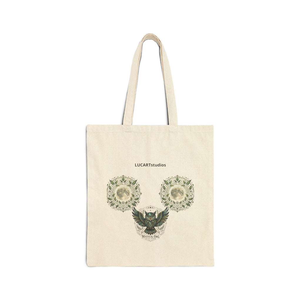 Canvas Tote Bag — Vintage Botanical Eagle Print Cotton Shopper
