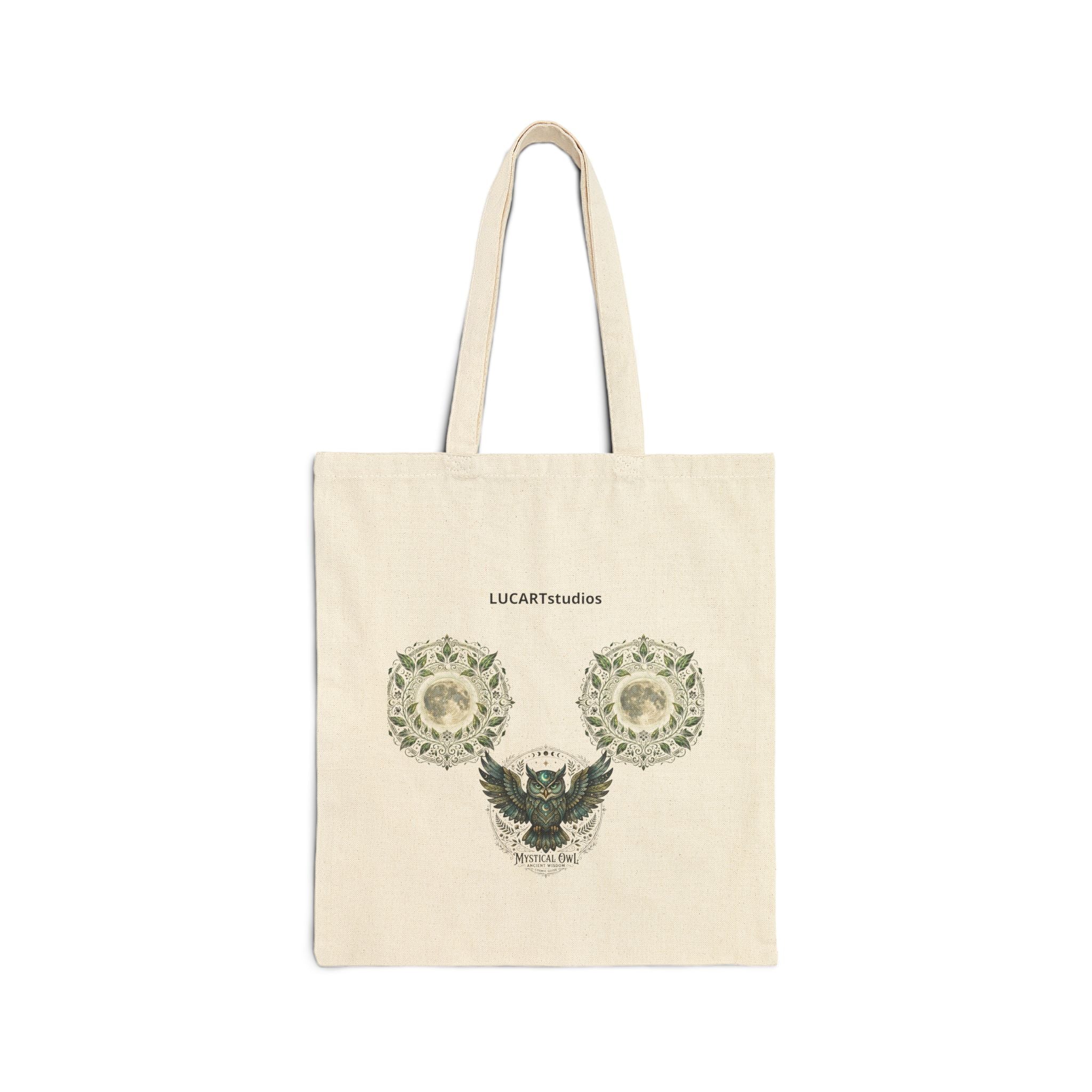Canvas Tote Bag — Vintage Botanical Eagle Print Cotton Shopper