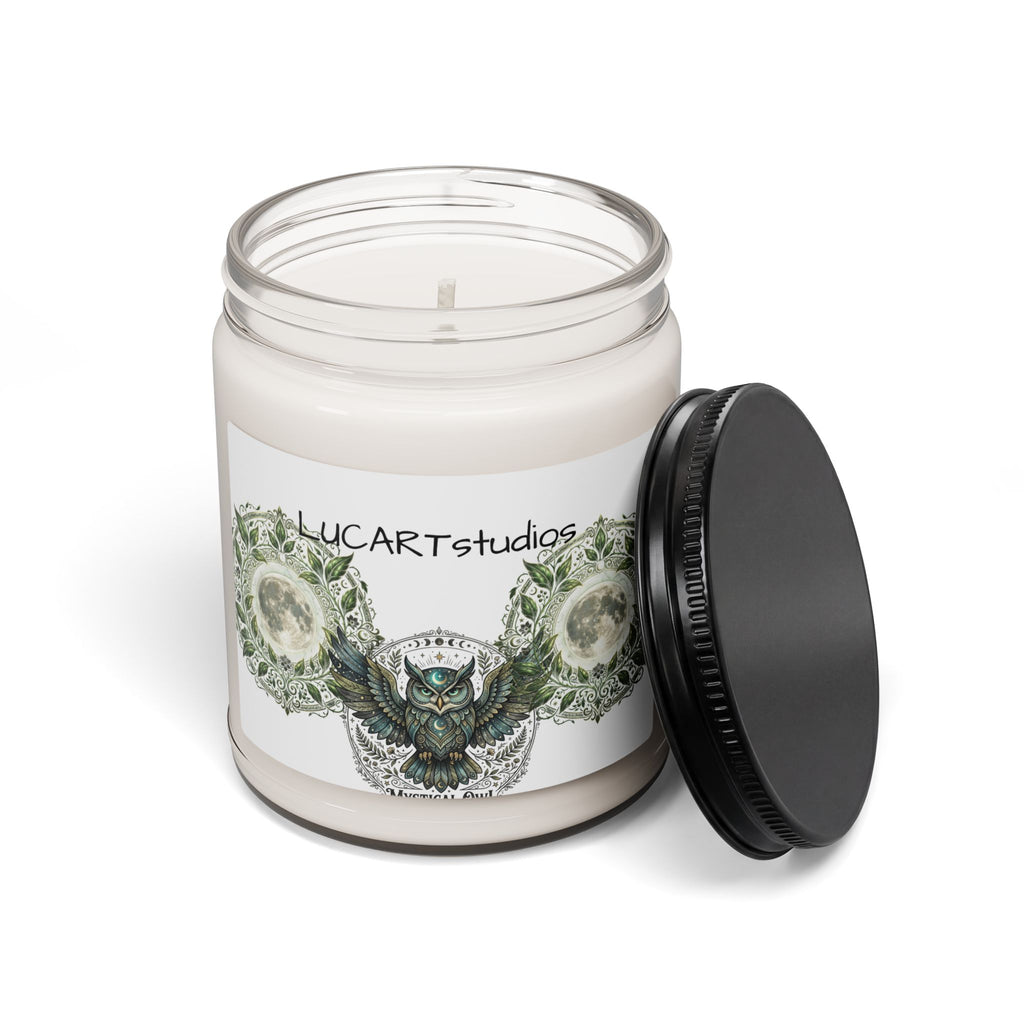 Owl Mandala Soy Candle — 9oz Scented Jar (LUCARTstudios)