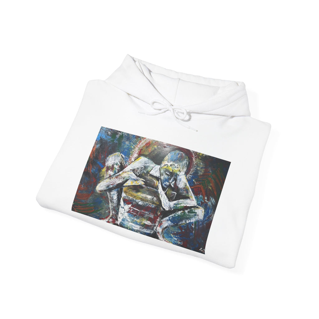 Abstract Wrestlers Hoodie – Athletic Art Pullover with Colorful Wrestling Design