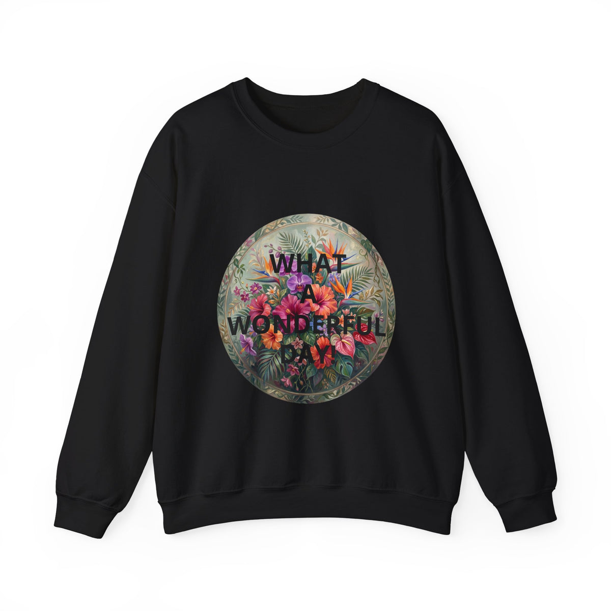 Floral "What a Wonderful" Crewneck Sweatshirt