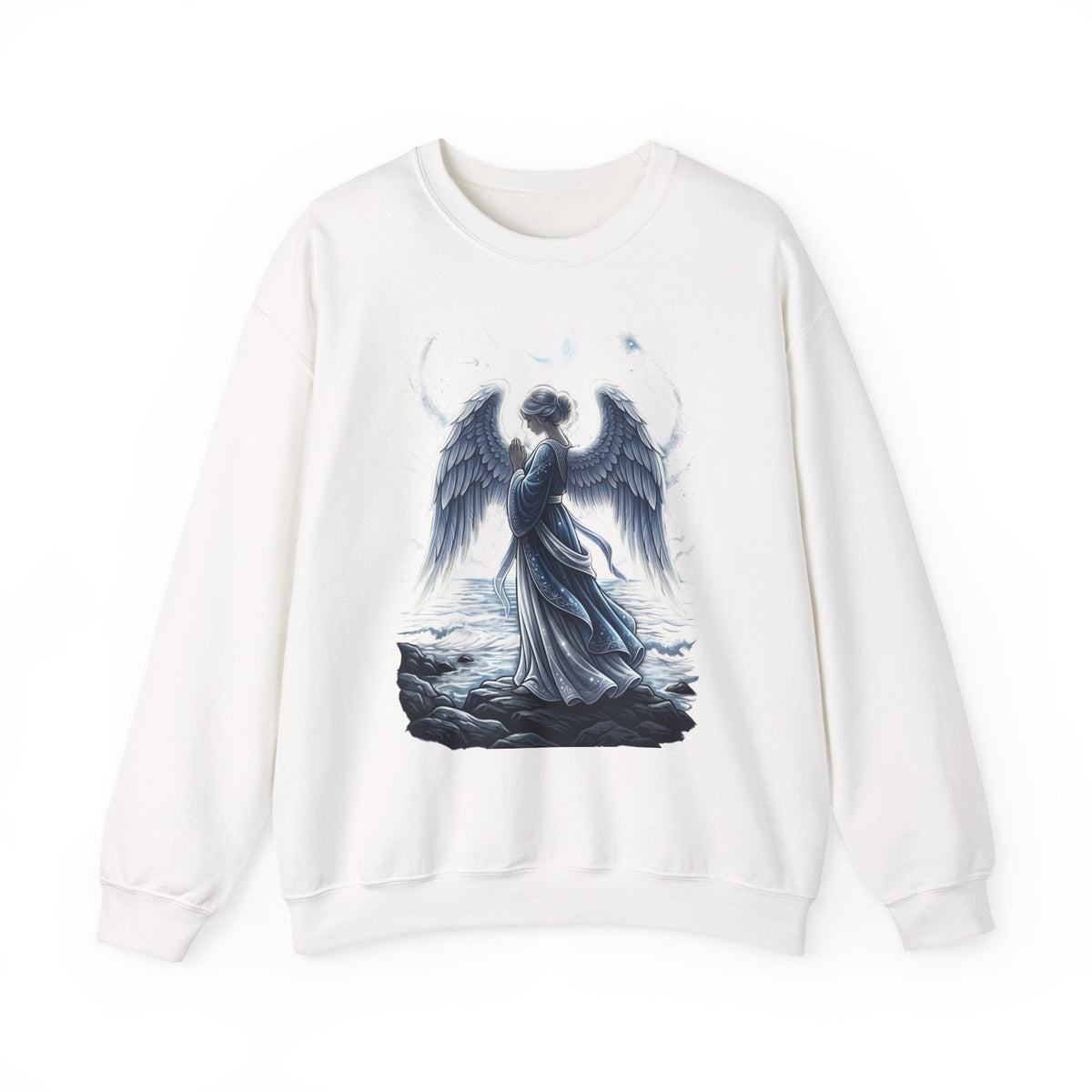Angel Wings Crewneck Sweatshirt — Moonlit Guardian Graphic