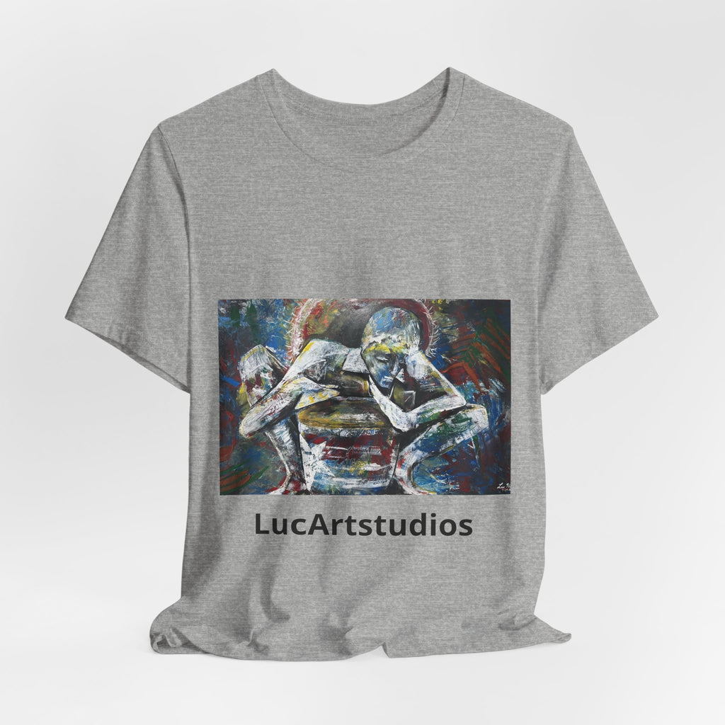 Abstract Figurative Art Tee — LucArtstudios Printed Short Sleeve T‑Shirt