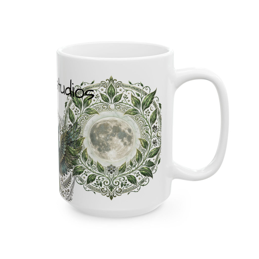 Owl Mandala Ceramic Mug (11oz & 15oz) — Boho Mystic Woodland Coffee Cup