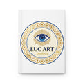 Luc Art Studios Hardcover Journal — Blue Evil Eye Logo Lined Notebook