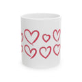Red Heart Pattern Ceramic Mug