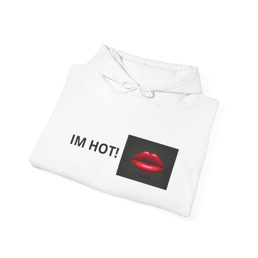 IM HOT! Red Lip Graphic Hoodie — Trendy Statement Pullover
