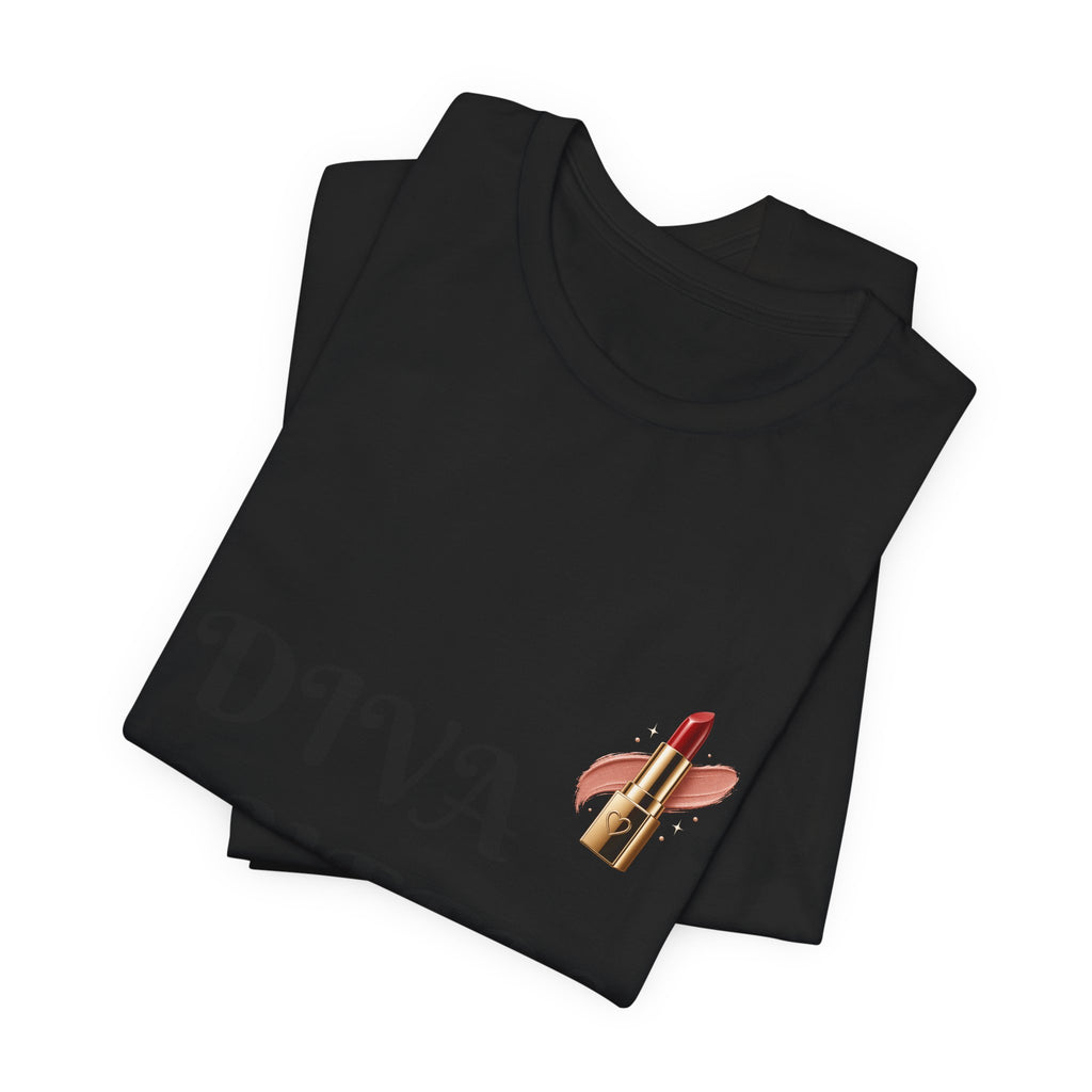 Diva Queen T-Shirt — Lipstick Graphic Tee for Glam Lovers