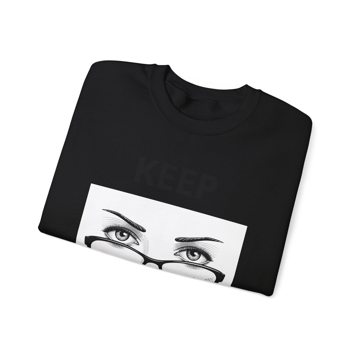Keep Walking Crewneck Sweatshirt — Bold Eyeglasses Graphic Motivational Pullover