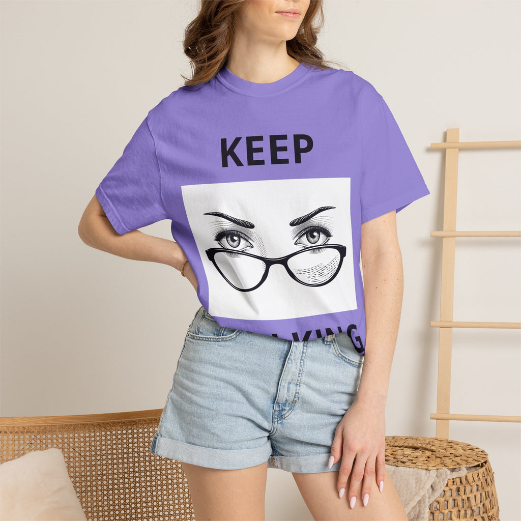 Keep Walking T-Shirt — Bold Eye & Glasses Graphic Tee
