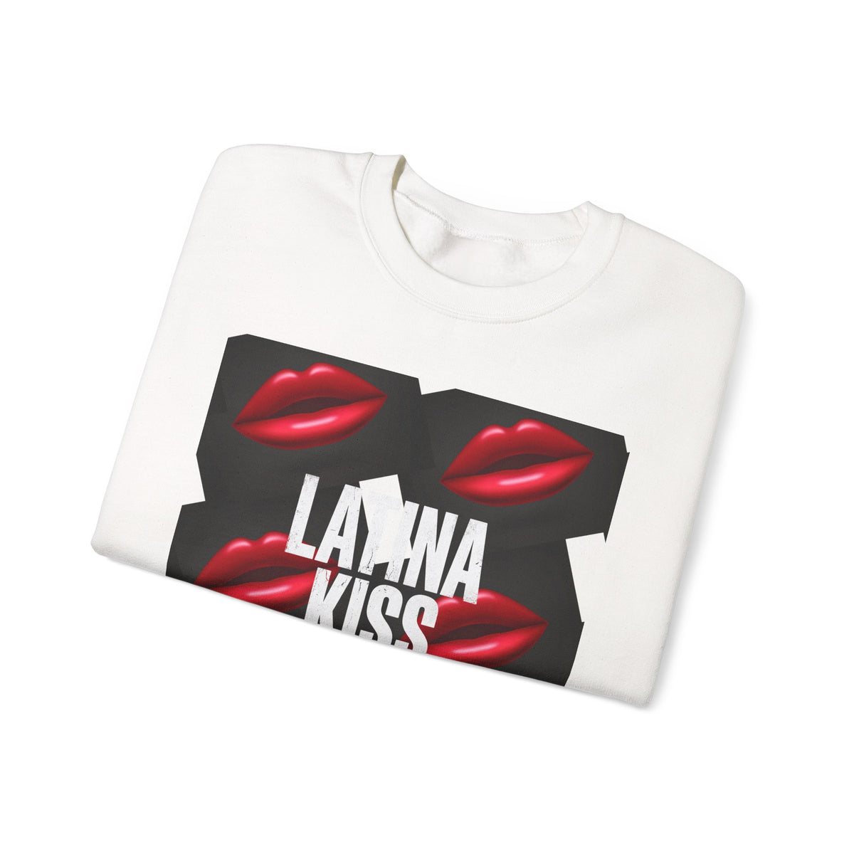Latina Kiss Crewneck Sweatshirt — Bold Red Lips Graphic