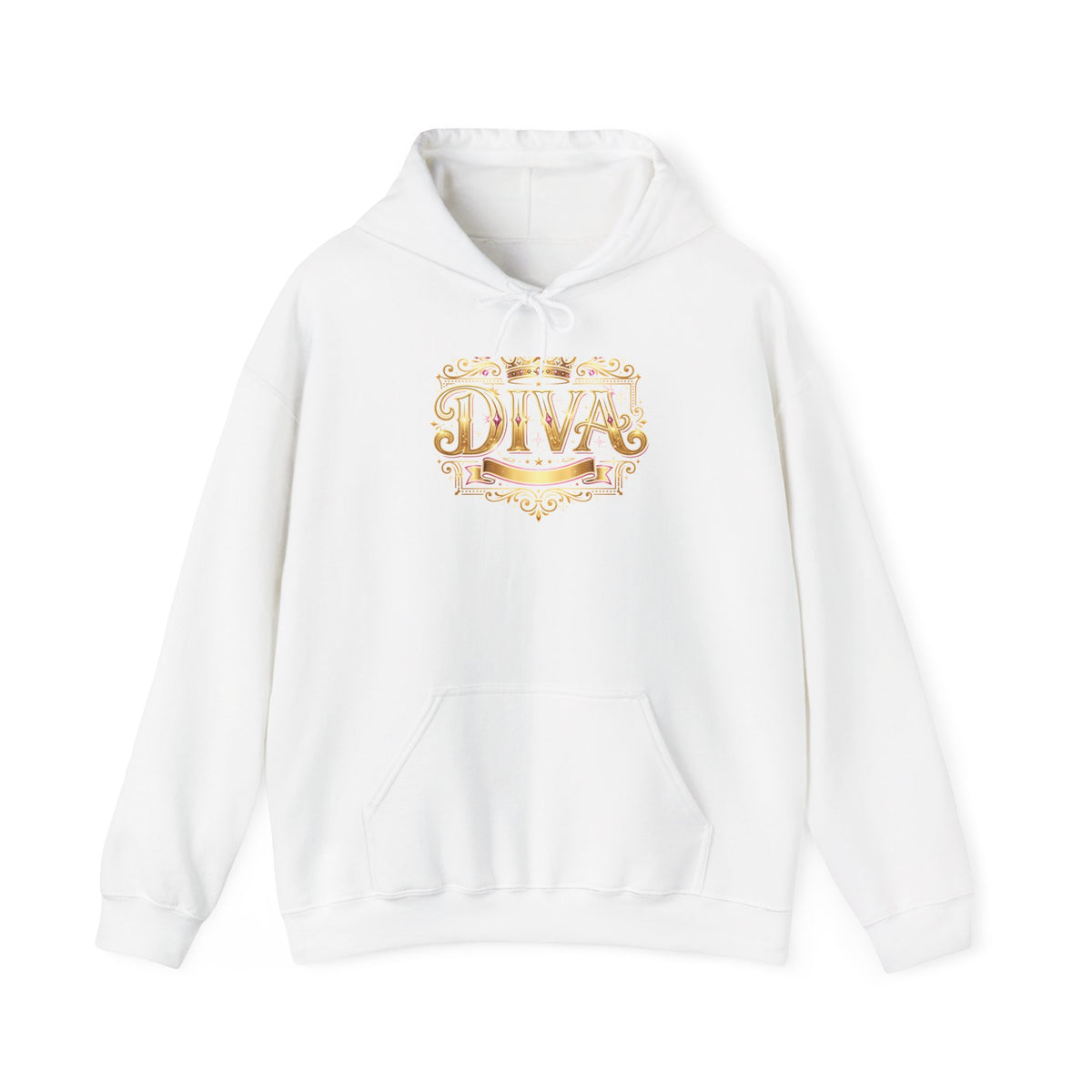 Diva Gold Foil Hoodie — Glam Statement Pullover for Stylish Women