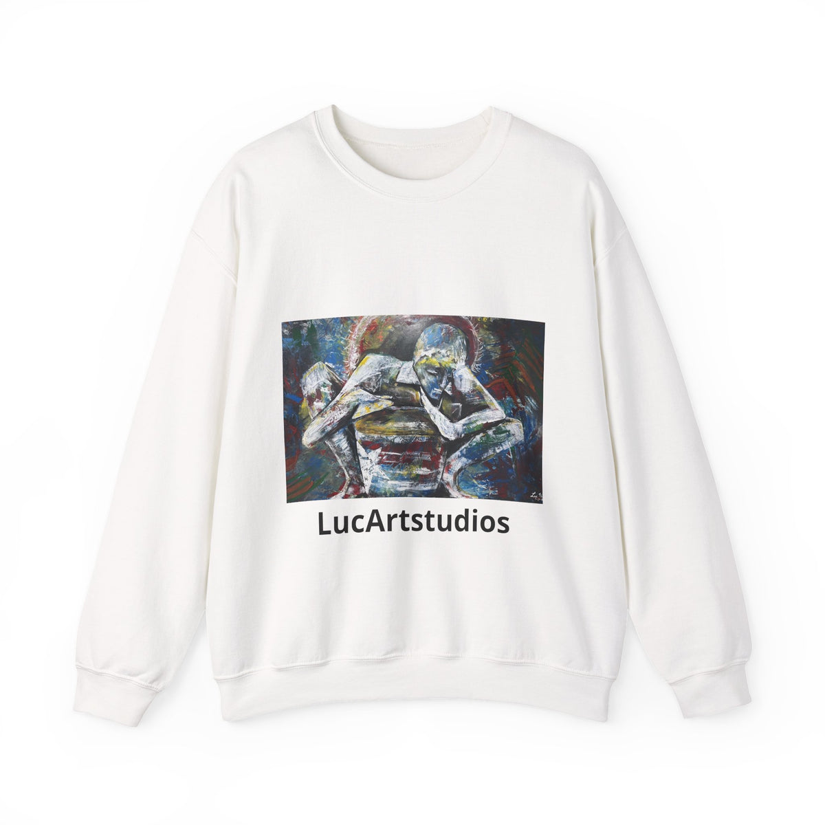 Artistic Figurative Crewneck Sweatshirt — "LucArtstudios" Graphic