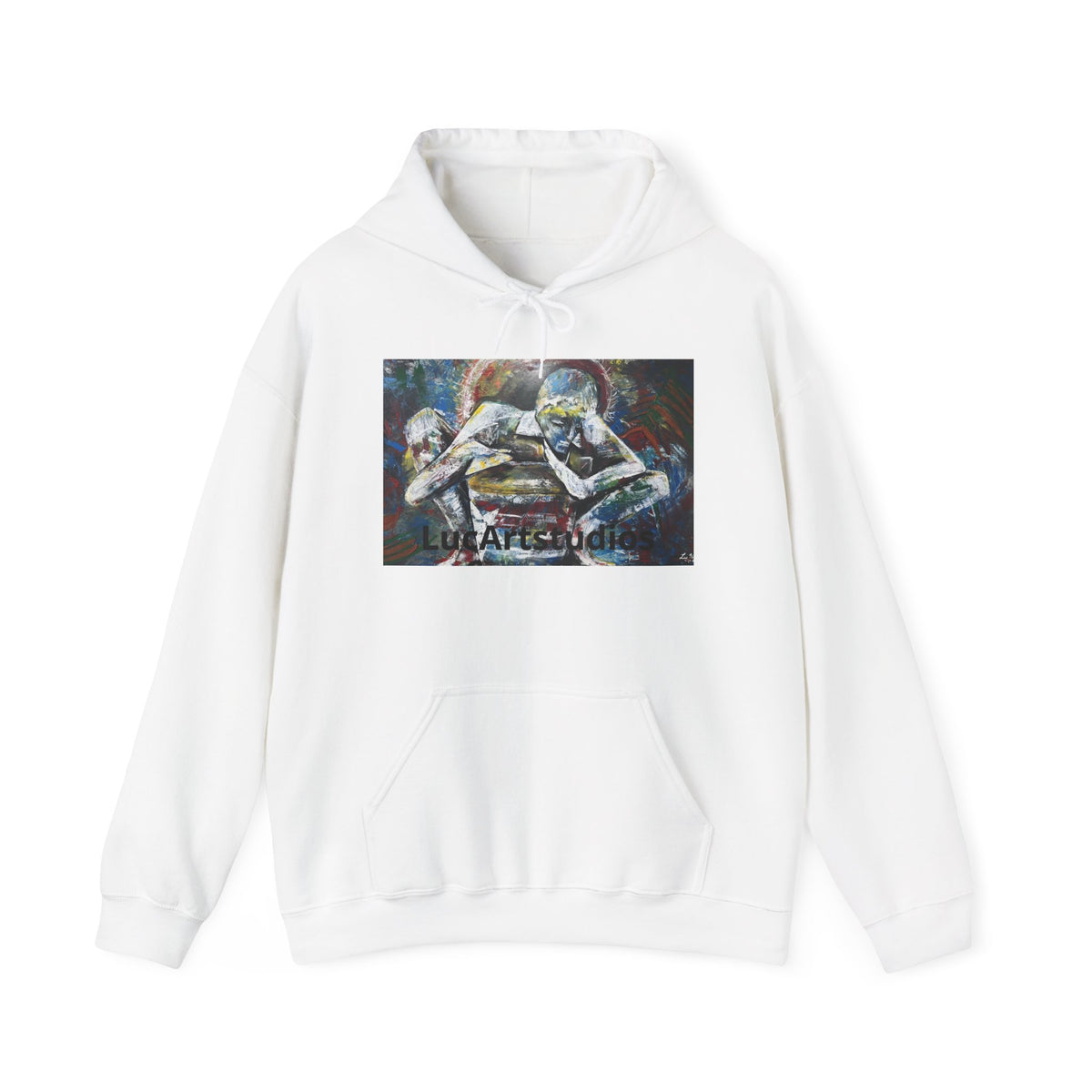 Artistic Embrace Hoodie — Abstract Couple Painting Sweatshirt