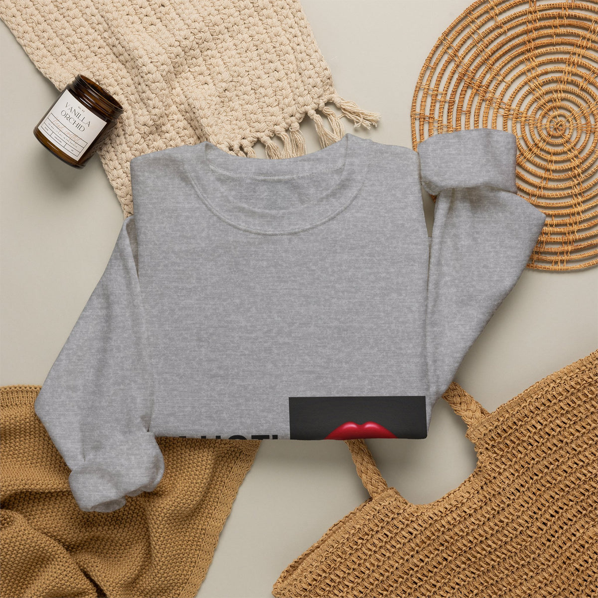 IM HOT! Lip Graphic Sweatshirt — Bold Red Lips Crewneck
