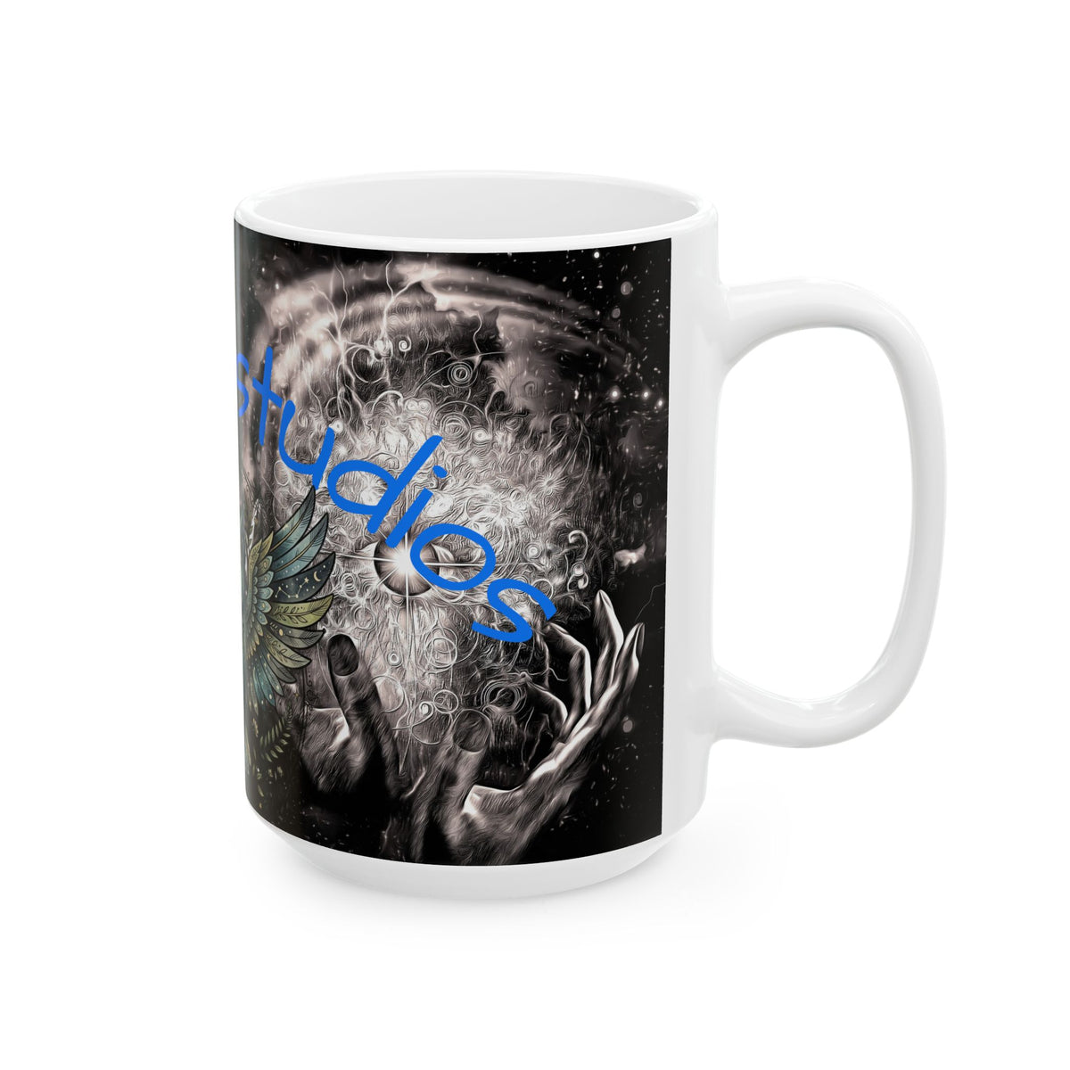 Mystical Owl Ceramic Mug — Spiritual Night Sky Coffee Cup (11oz & 15oz)