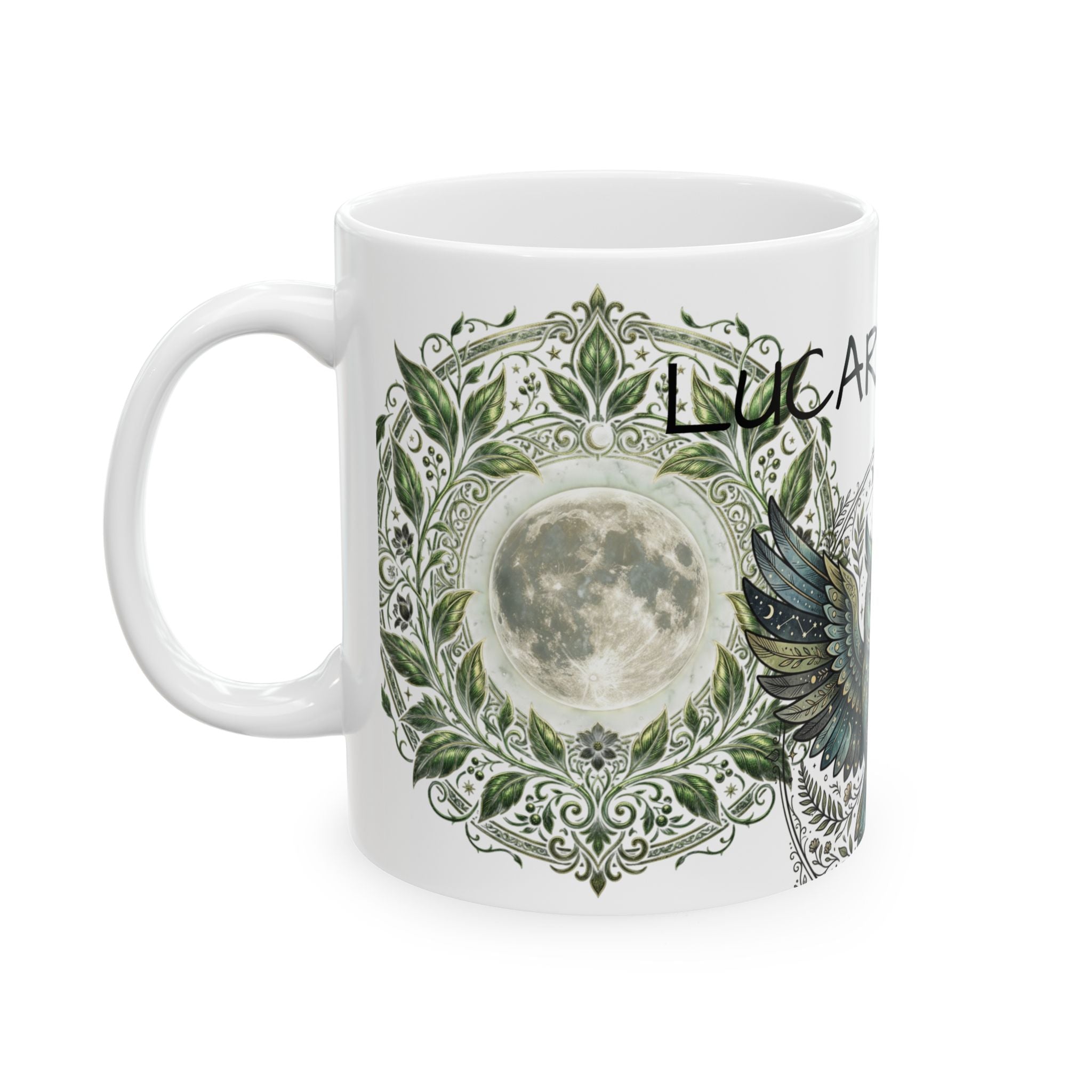 Owl Mandala Ceramic Mug (11oz & 15oz) — Boho Mystic Woodland Coffee Cup