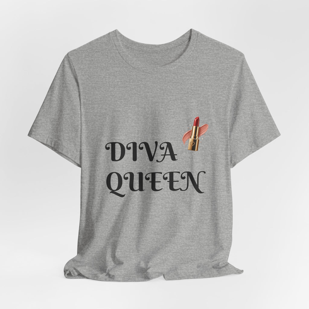 Diva Queen T-Shirt — Lipstick Graphic Tee for Glam Lovers
